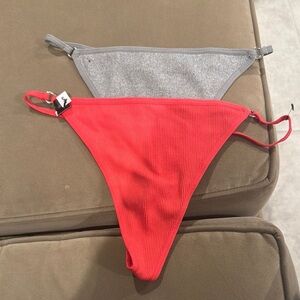 Steve Madden Red and Gray Thong Panties